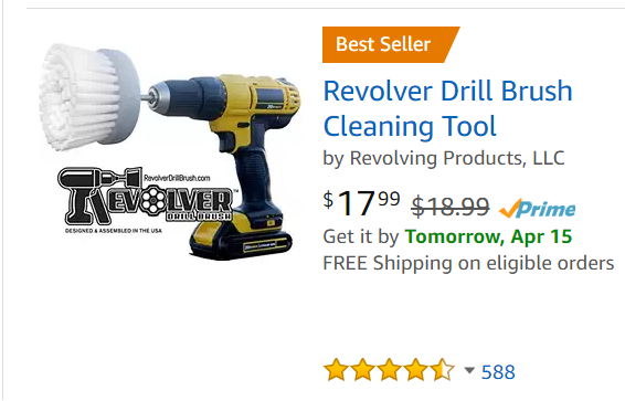Drill Brush Attachment, PowerScrubber