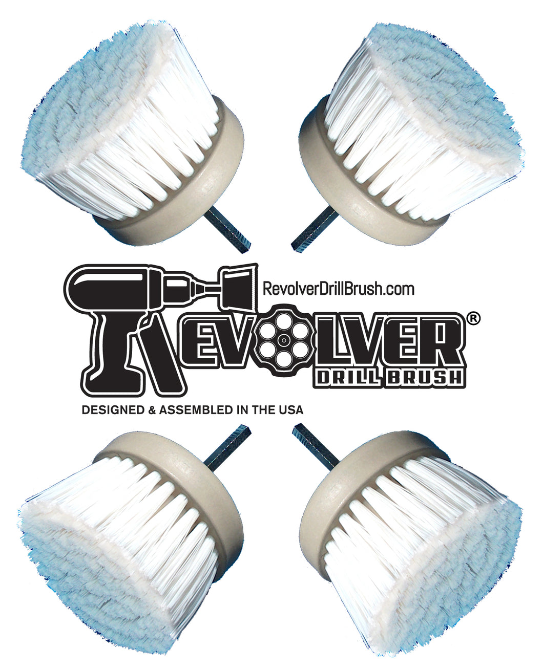The REVOLVER DRILL BRUSH® POWER SCRUBBER - 4 PACK